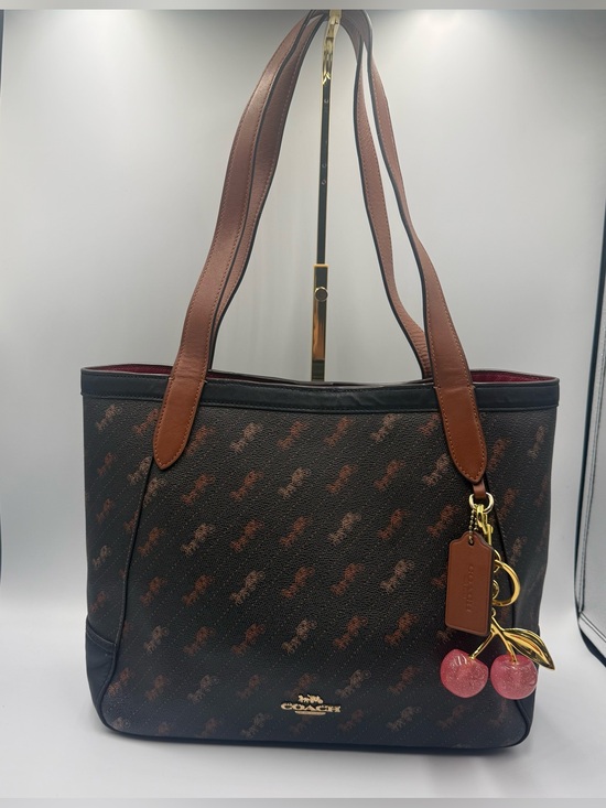 Coach Handbags - Coach 27 Women's Horse and Carriage Tote Bag Black Brown Red